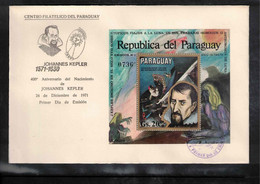 Paraguay 1971 Space / Raumfahrt / L'espace - Astronomy Johannes Kepler Block FDC - Amérique Du Sud