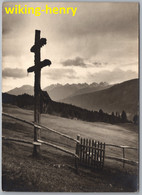 Dießen Am Ammersee - S/w Weg Mit Doppelkreuz Wegekreuz Mit Blick Auf Die Alpen - Diessen