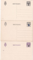 DANEMARK      ENTIER POSTAL/GANZSACHE/POSTAL STATIONERY     LOT DE 3 CARTES - Postal Stationery