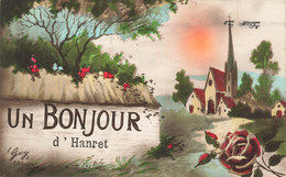 Un Bonjour D'HANRET - Carte Colorée Et Circulé En 1929 - Eghezee