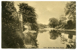 BOSTON SPA : BOAT HOUSE / POSTMARK - WETHERBY (SQUARE CIRCLE) / ADDRESS - BLACKPOOL, CLAREMONT HOTEL (WOODALL) - Leeds