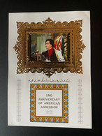 Libye Libya 1988 Mi. Bl. 109 Gold Doré 2nd Anniversary Of American Agression Kadhafi Gaddafi - Libia