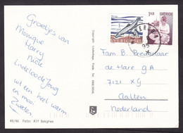 Sweden: Picture Postcard To Netherlands, 1995, 2 Stamps, Fish, Lady, Card: Dalsland (traces Of Use) - Lettres & Documents