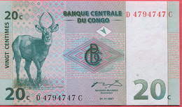 20 Centimes 01/11/97 Neuf 2 Euros - Republiek Congo (Congo-Brazzaville)