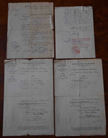 RARE LOT 4 DOCUMENTS RÉINTÉGRATION COUPLE FRANÇAIS DEVENU ALLEMAND, LA BROQUE, MUHLBACH, RENNES, VOSGES, ALSACE, 1870 - Documenti Storici