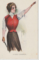 JEUNE  FEMME   " A  GOLF  CHAMPION  "  SIGNÉ  BARBER   - C P A ( 22 / 5  / 237    ) - Barber, Court