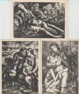 Lot 3 Cpsm 10x15 Textes De L'Abbé PIERRE, Illustrations Maurice MENDJISKY "La Misère Du Monde" - Other & Unclassified