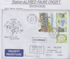 TAAF 2011 Cover  Ca Alfred Faure Crozet 25-8-2011 (FC167) - Covers & Documents