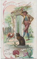 Chromo Aiguebelle Les Fables De Florian 6.5 X 10.5 - Le Chien Et Le Chat - Aiguebelle