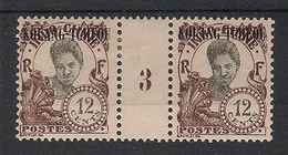 KOUANG-TCHEOU - 1923 - N°Yv. 67 - Annamite 12c Brun - Paire Millésimée 3 - Neuf * / MH VF - Neufs