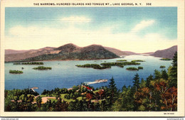 New York Lake George The Narrows Hundred Islands And Tongue Mountain Curteich - Lake George