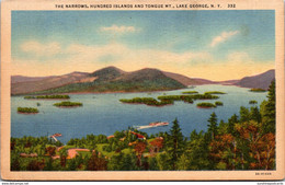 New York Lake George The Narrows Hundred Islands And Tongue Mountain 1940 Curteich - Lake George