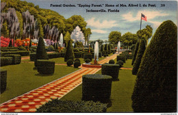 Florida Jacksonville Formal Garden Epping Forest Home Of Mrs Alfred I Du Pont 1951 Curteich - Jacksonville