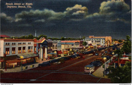 Florida Daytona Beach Beach Street At Night Curteich - Daytona