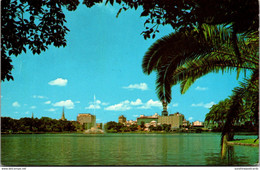 Florida Orlando Skyline With Lake Eola And Centennial Fountain 1966 - Orlando