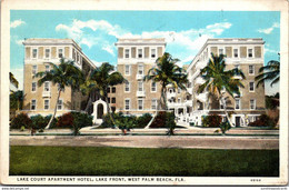 Florida West Palm Beach Lake Court Apartment Hotel Lake Front Curteich - West Palm Beach