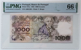 Portugal 1000 Escudos 1983 P181a Graded 66 EPQ Gem Uncirculated By PMG - Portugal