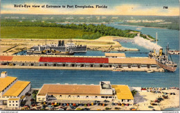 Florida Fort Lauderdale Port Everglades Birds Eye View Of Entrance 1948 - Fort Lauderdale