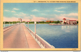 Florida Bradenton As Seen From Manatee River Bridge 1943 Curteich - Bradenton