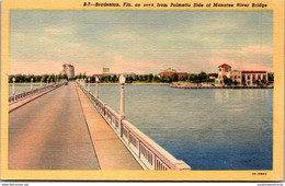 Florida Bradenton Seen From Palmetto Side Of Manatee River Bridge 1951 Curteich - Bradenton