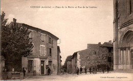 Cornas Canton De Saint-Péray Place De La Mairie Et Rue De La Coulère Ardèche 07130 Dos Vert Cpa Non Ecrite En B.Etat - Sonstige & Ohne Zuordnung