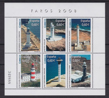 ESPAÑA 2008 - Faros Hoja Bloque Nueva Sin Fijasellos Edifil Nº 4430 - MNH - - Blocs & Hojas