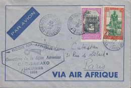 1938. SOUDAN FRANCAIS. Beautiful First Flight Cover REGIE AIR-AFRIQUE Ouverture De La Lig... (Michel 78 + 94) - JF430419 - 1915-1921 Protectorado Británico