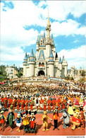 Florida Walt Disney World Cinderella Castle With Mickey Mouse And Cast Of Thousands - Orlando