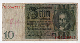 46 - ALLEMAGNE - 10 Mark - 22.01.1929    *surcharge "REMIS 100 FR - Signature " - 10 Mark