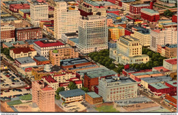 Louisiana Shreveport Aerial View Of Business District Curteich - Shreveport