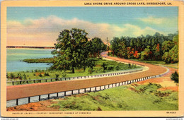 Louisiana Shreveport Lake Shore Drive Around Cross Lake Curteich - Shreveport