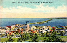 Minnesota Duluth Birds Eye View From Skyline Drive 1945 Curteich - Duluth