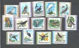 MONTSERRAT 1970-1974 "BIRDS" #231 - 243A MNH CMPLT SET - Montserrat