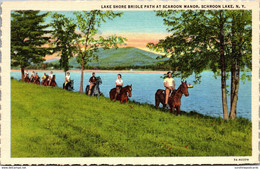 New York Adirondacks Schroon Lake Scaroon Manor Lake Shore Bridle Path Curteich - Adirondack