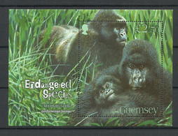 GUERNSEY 2007 Block Michel 45 MNH Mountain Gorilla Berggorilla Bedrohte Tiere Enangered Species - Gorilles