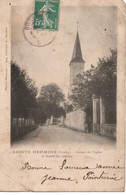 85 - Sainte Hermine - Avenue De L'Eglise Et Entrée Du Château - Dos Non Divisé - Sainte Hermine