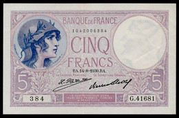 5 Francs 14.08.1930 SUP+   Fay 03-14a - 5 F 1917-1940 ''Violet''