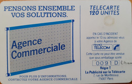 Carte à Puce - France - France TElecom - 600 Agences 120 Gem, Série L 14mm - “600 Agences”