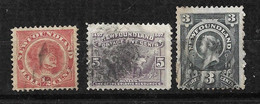 Terre Neuve  UK   N° 39;45 Et 52   Oblitérés        B / TB    Voir Scans - 1865-1902