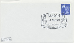 GB SPECIAL EVENT POSTMARK MARCH - 1 Mar 1982 PHILATELIC DISPLAYS - BRITISH LIBRARY, LONDON WC - Marcofilie