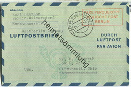 LF 2 B IV - Gelaufen Am 4.3.1952 Von Berlin-Charlottenburg Nach Cincinnati (USA) - Postkarten - Gebraucht