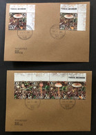 Russia And Finland 2021 Parasol Mushroom A Delicacy Of Gastronomy Peterspost Joint Issue Full Set Of 2 FDC's - FDC