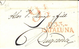 1841- Lettre De REUS Pour Puigcerva  TAXE 9 1/2  + R.33. / CATALUNA - ...-1850 Prefilatelia