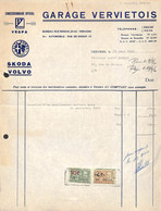 Verviers - Garage Verviétois - Vespa Alfa Roméo Skoda Volvo 1960 + Timbres - 1950 - ...