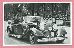 Propaganda - Adolf HITLER - Der Führer Im Auto - Mercedes - Stempel PRAG 1939 - 3 Scans - Guerre 1939-45