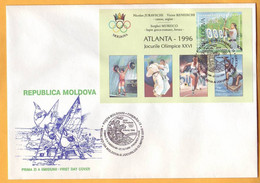 1996 Moldova Moldavie Moldau  FDC Olympic Games Atlanta Sport. Barbell. Fighting. Canoeing. Athletics. - Zomer 1996: Atlanta