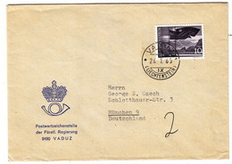 Liechtenstein - Lettre De 1965 - Oblit Vaduz - Drapeaux - Brieven En Documenten