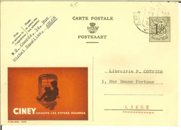 Carte Postale PUBLIBEL 1234 " CINEY Chauffe Les Foyers Heureux   " - Publibels