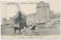 MAROC -SALE- CACHET MILITAIRE - Double Cercle ,Violet 38mm -Cie De Marche Du Train Des E.Mres Du Maroc Oriental :Convoi - Briefe U. Dokumente