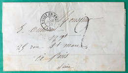 France TAD ROSOY EN BRIE (73) 7.1.1850 Sur Lettre (LSC) - (C592) - 1849-1876: Klassik